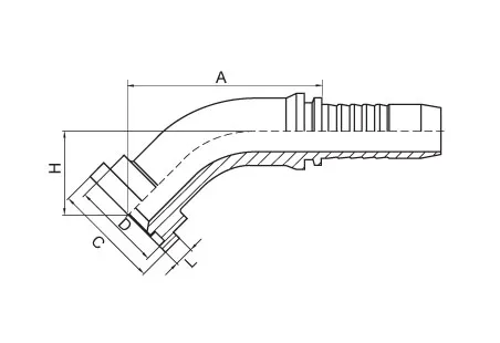 RW 45° SAE 法兰 3000 PSI