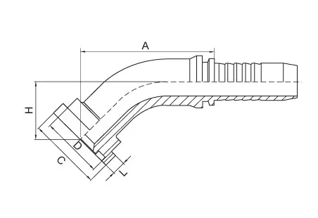 RW 45°SAE 法兰 6000 PSI