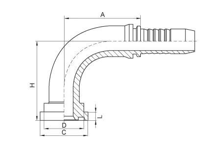 RW 90° SAE 法兰 3000 PSI